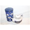 Image 1 : TETLEY TEA CANNISTER & TEAPOT SET