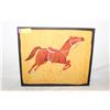 Image 1 : FRAMED CANVAS ORIGINAL BATIK "HORSE" - 17" X 14
