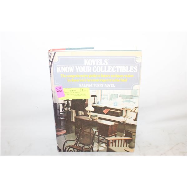 1981 KOVELS KNOW YOUR COLLECTABLES ANTIQUE VALUE-