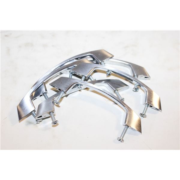 VINTAGE BRUSHED NICKEL DRAWER PULLS- SET OF 6