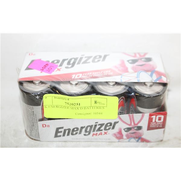 8PK ENERGIZER MAX D BATTERIES