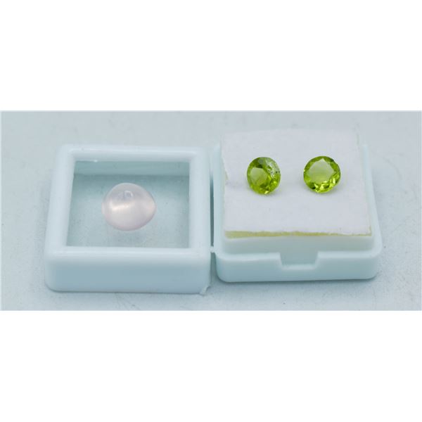 #250-NATURAL PERIDOT 2.50CT  & ROSE QUARTZ 4.65CT