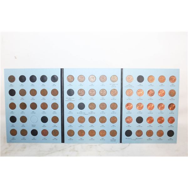 60 CANADIAN 1C COINS IN COLLECTOR BINDER