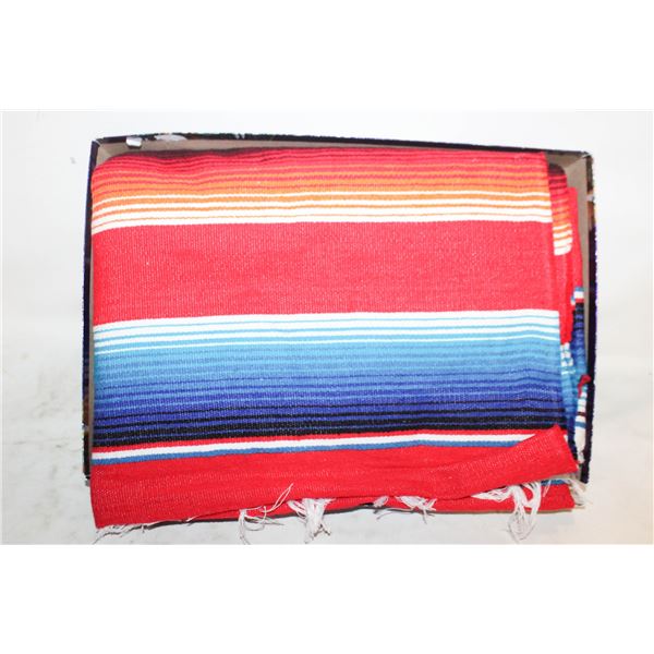 MEXICAN SERAPE BLANKET, 88"X58"