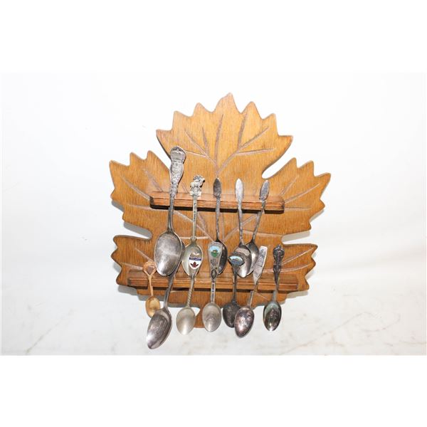 MAPLE LEAF WALL DISPLAY WITH COLLECTIBLE SPOONS