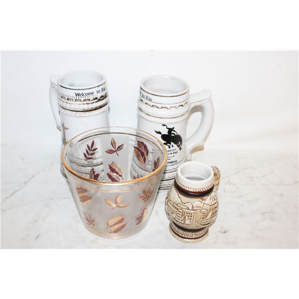 LIBBY "GOLDEN FOLIAGE" ICE BUCKET WITH