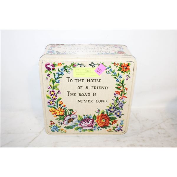 VINTAGE CARRS FLORAL TAPESTRY BISCUIT TIN