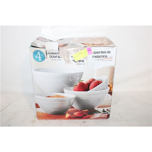 4PC MELAMINE BOWL SET WITH LIDS