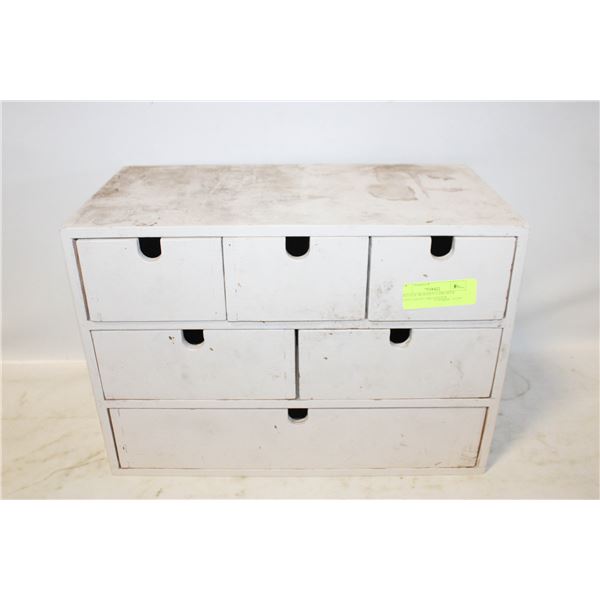 VINTAGE WOODEN 6 DRAWER DOVETAILED ORGANIZER