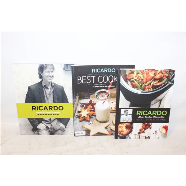 RICARDO CUISINE COOKBOOKS 3PC LOT