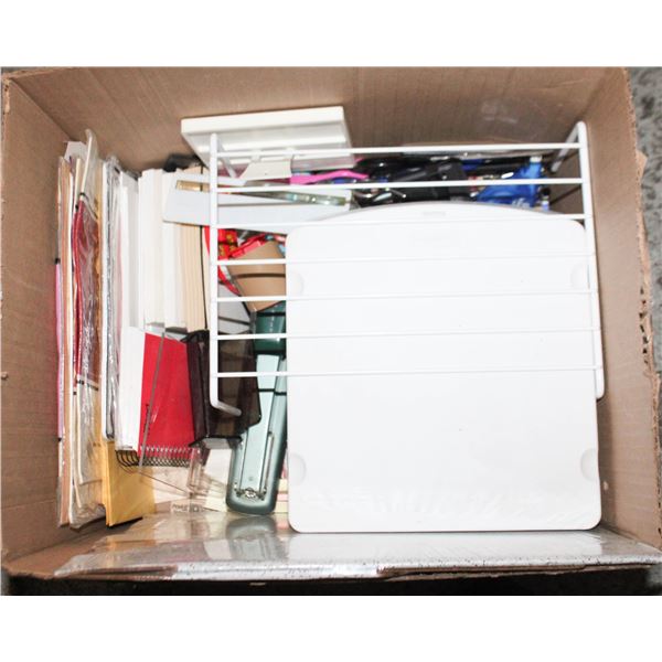 OFFICE SUPPLIES BOX LOT ASSORTED