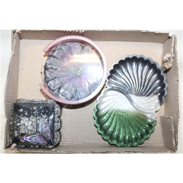 RESIN BUTTERFLY BOX, RESIN COASTERS, RESIN