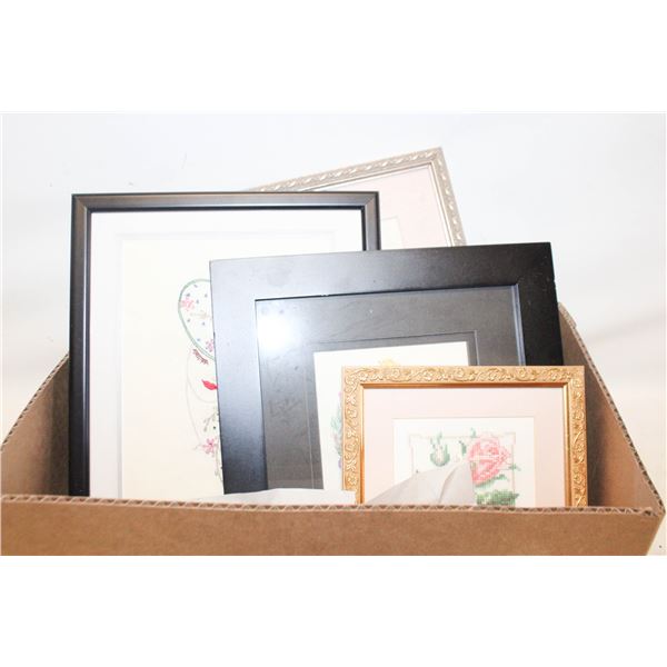 FRAMED CROSS STITCH EMBROIDERY ART ASSORTED LOT
