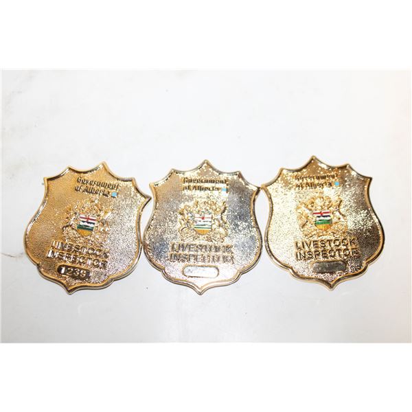 3 ALBERTA LIVESTOCK INSPECTOR BADGES