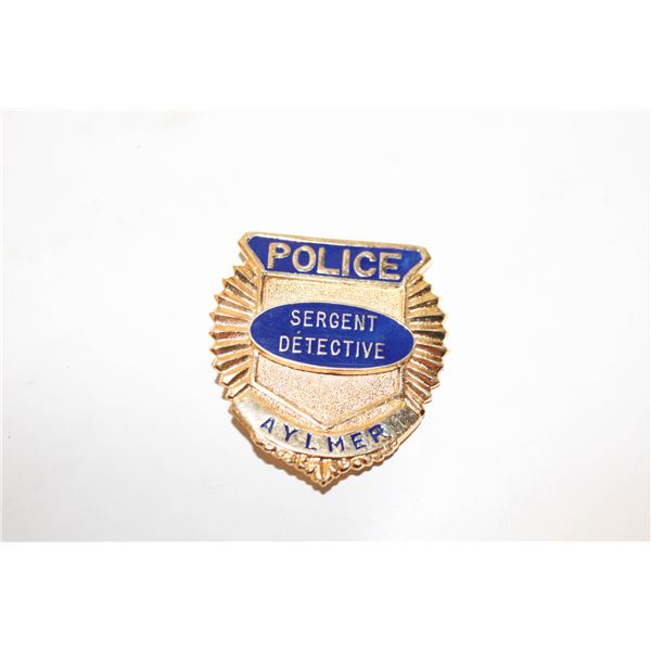 AYLMER, P.Q., POLICE BADGE