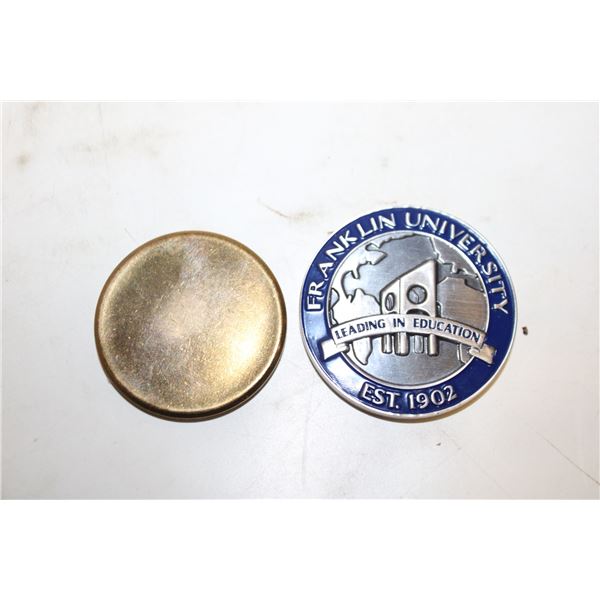 FRANKLIN UNIVERSITY TOKEN & BRASS COIN BLANK