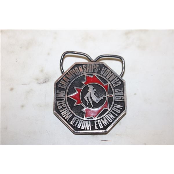 1982 WORLD WRESTLING BELT BUCKLE