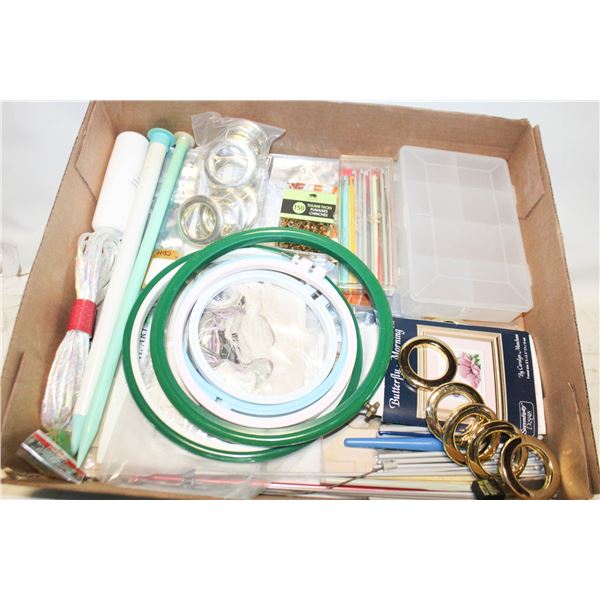 EMBROIDERY THREAD/PATTERNS/MISC.- BOX LOT ASST.