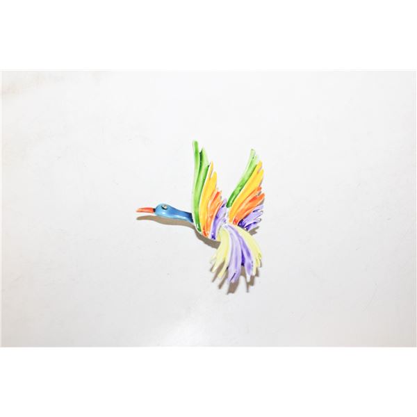 VINTAGE COLORFUL ENAMEL BIRD BROOCH