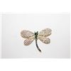 Image 1 : CLEAR & GREEN CRYSTAL DRAGONFLY BROOCH
