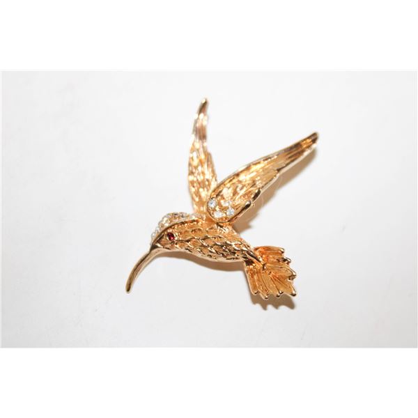 JOY, ENERGY, BEAUTY HUMMINGBIRD BROOCH