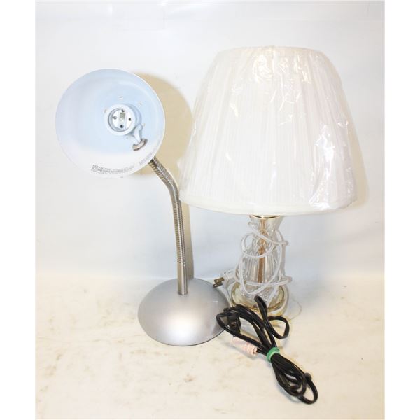 HAND CUT 24% LEAD CRYSTAL LAMP & FLEXI DESK LAMP