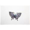 Image 1 : IRIDESCENT & BLUE RHINESTONE BUTTERFLY BROOCH