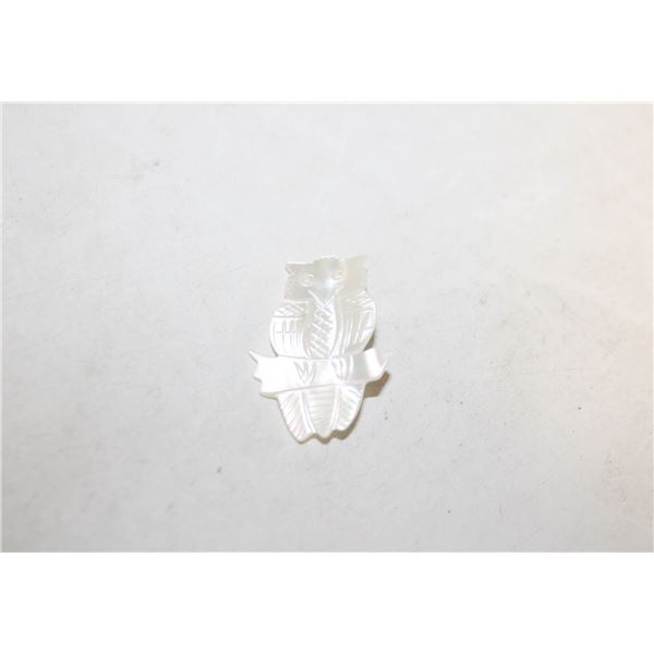 VTG. MOTHER OF PEARL CARVED OWL BROOCH