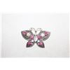 Image 1 : IRIDESCENT & PINK RHINESTONE BUTTERFLY BROOCH