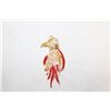 Image 1 : VINTAGE CLEAR RHINESTONE RED ENAMEL PARROT BROOCH
