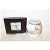 Image 1 : MCM WOODEN DESK CLOCK & 10" GINGER JAR