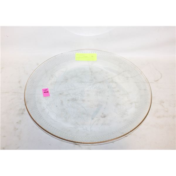 VINTAGE HEYE FILIGRAN GLASS PLATE