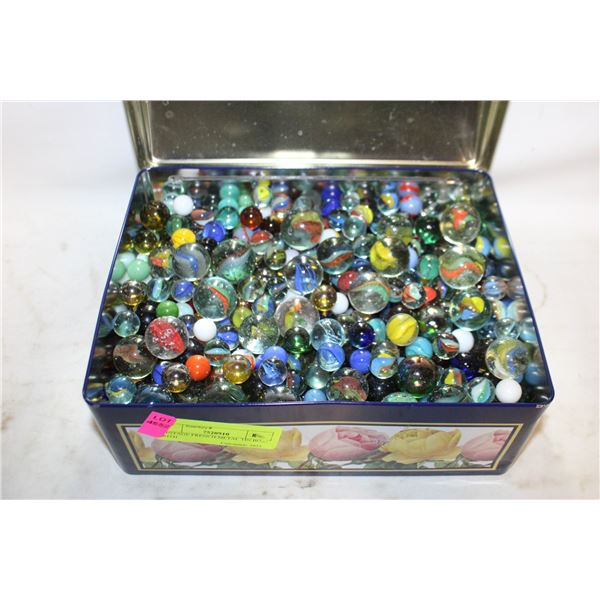 VINTAGE FRENCH METAL TIN BOX WITH