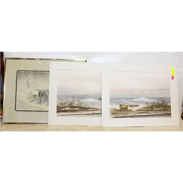 2 UNFRAMED ORIGINAL ART WORK PIECES ARTIST