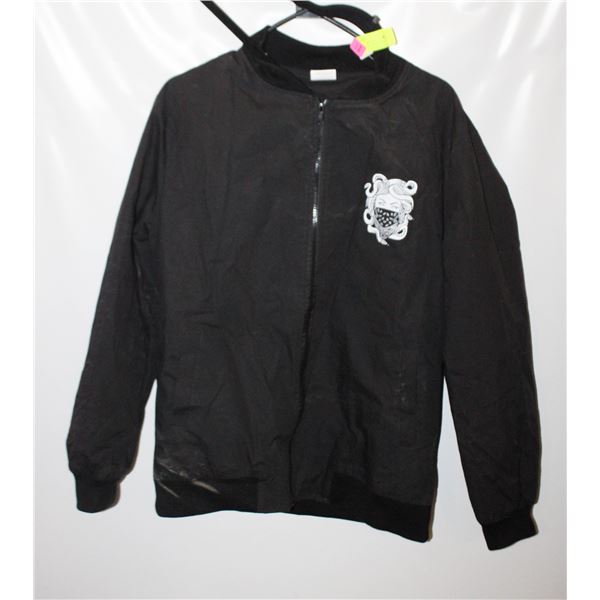 NEW MED BLACK SPRING JACKET WITH MEDUSA GRAPHICS
