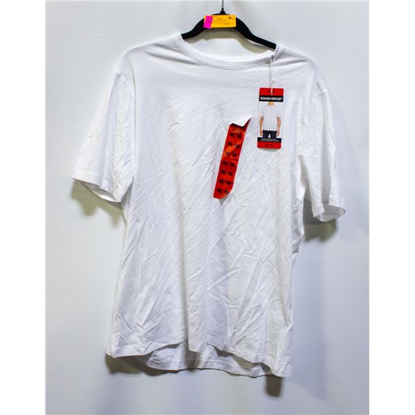 NEW ROUGH DRESS WHITE CREWNECK T-SHIRT SIZE MED