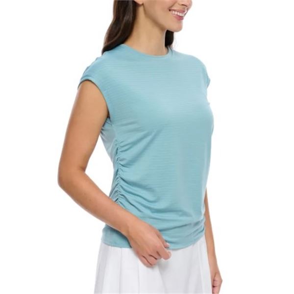 NEW LOLE WOMEN'S RUCHED SIDES ACTIVE T SHIRT MED