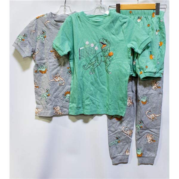 NEW PEKKLE BOYS 4PC DINOSAUR PJ SET SIZE 10/12