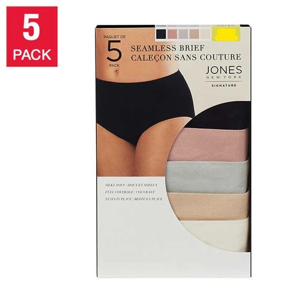 NEW JONES NEW YORK SEAMLESS BRIEFS 5 PACK SIZE LRG