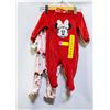 Image 1 : NEW DISNEY 2 PACK VELOUR SLEEPERS MINNIE MOUSE