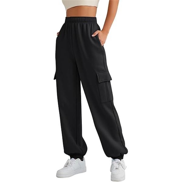 NEW TUFF ATHLETICS BLK CARGO STYLE SWEATPANTS MED
