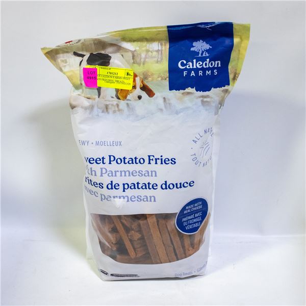 BAG OF CALEDON FARMS SWEET POTATO FRIES DOG TREATS