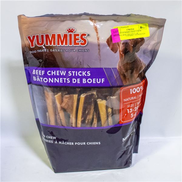 BAG OF YUMMIES BEEF CHEW STICKS, DOG TREATS 5 - 8"