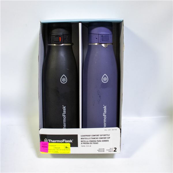 THREMOFLASK 2 PK OF LEAK PROOF BOTTLES 2 X 740ML