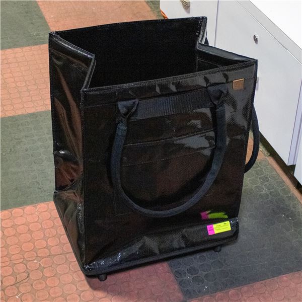 CLEVERMADE FOLDABLE TOTE BAG ON WHEELS BLACK