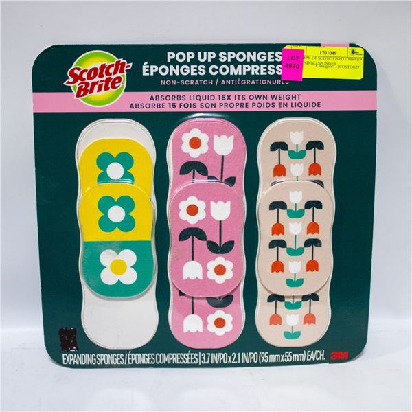 NEW 8PK OF SCOTCH BRITE POP UP EXPANDING SPONGES