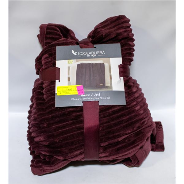 KOOLABURRA THROW BLANKET MAROON 50 X 70"