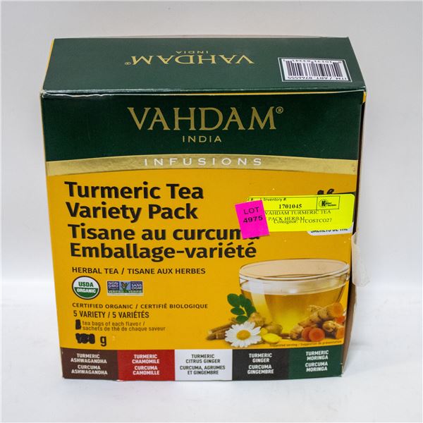 BOX OF VAHDAM TURMERIC TEA VARIETY PACK HERBAL