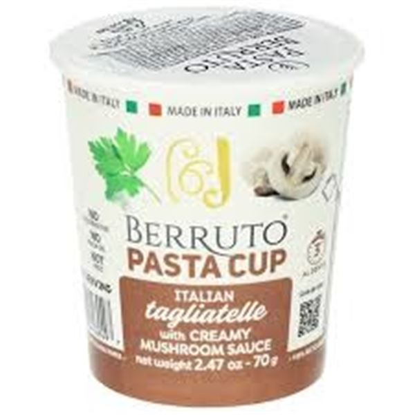 NEW BOX OF 8 BERRUTO PASTA CUP ITALIAN FETTUCCINE