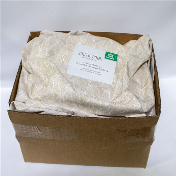 REPACK OF 6 PIECE SOUTHPOINT SHEET SET KING SIZE